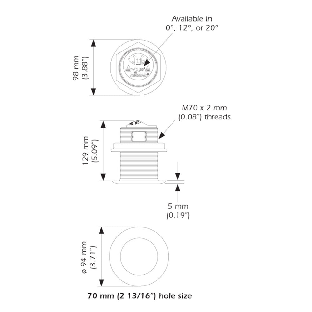Airmar B75HW Transducer CHIRP High Frequency 12° Deadrise - View 3
